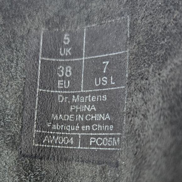 Dr Martens Phina Walking Dead Tall Leather Moto Boots Goth Gray Women's Size 7 - Picture 9 of 9